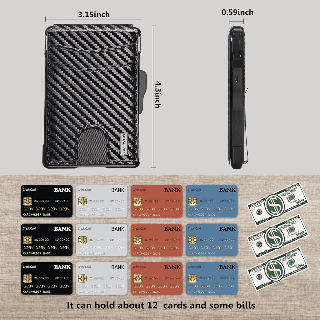 RFID Blocking Wallet for Men - Premium Genuine Leather Slim Bifold Minimalist Wallet with Secure Money Clip, Ample Ca... - Image 4