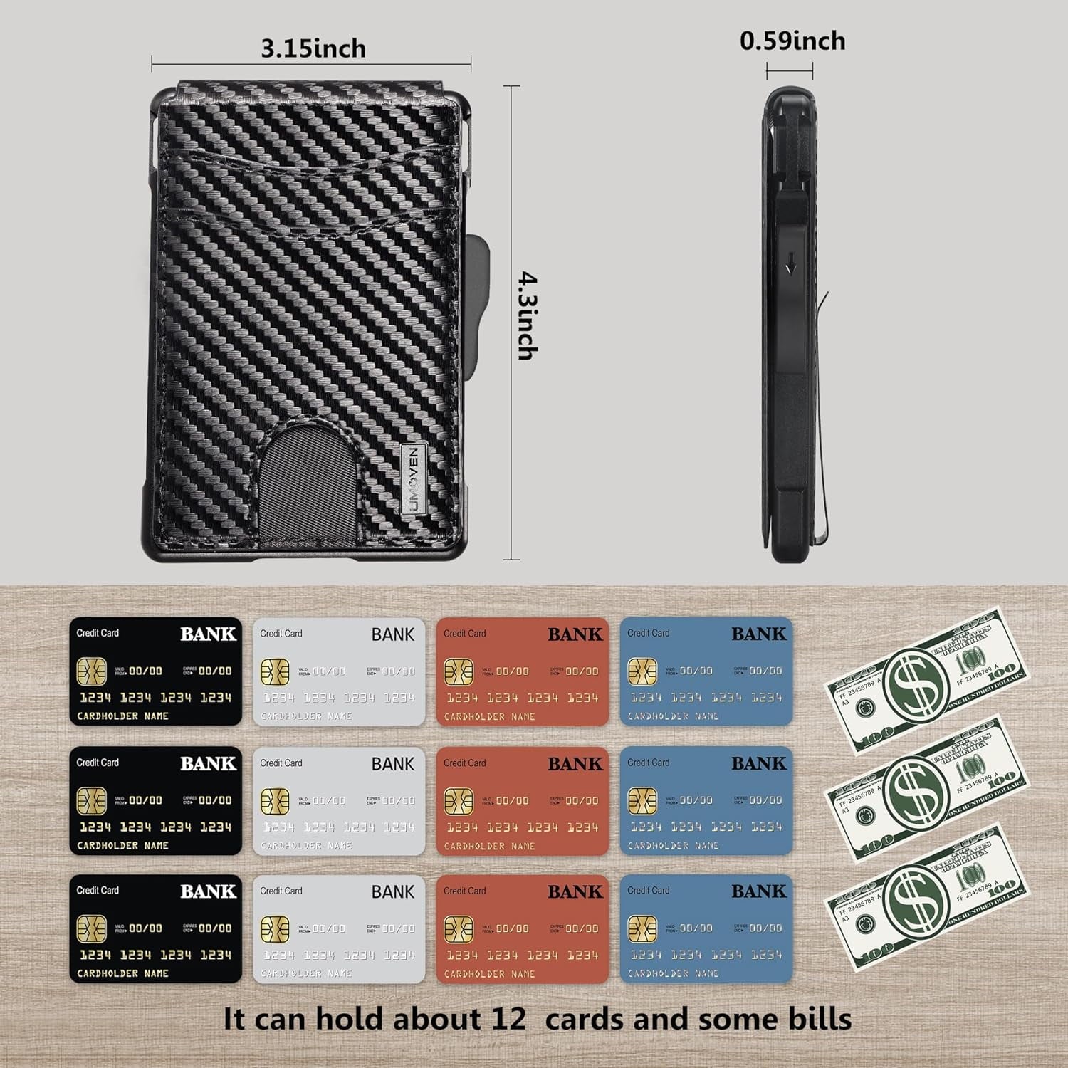 RFID Blocking Wallet for Men - Premium Genuine Leather Slim Bifold Minimalist Wallet with Secure Money Clip, Ample Ca... - Image 4