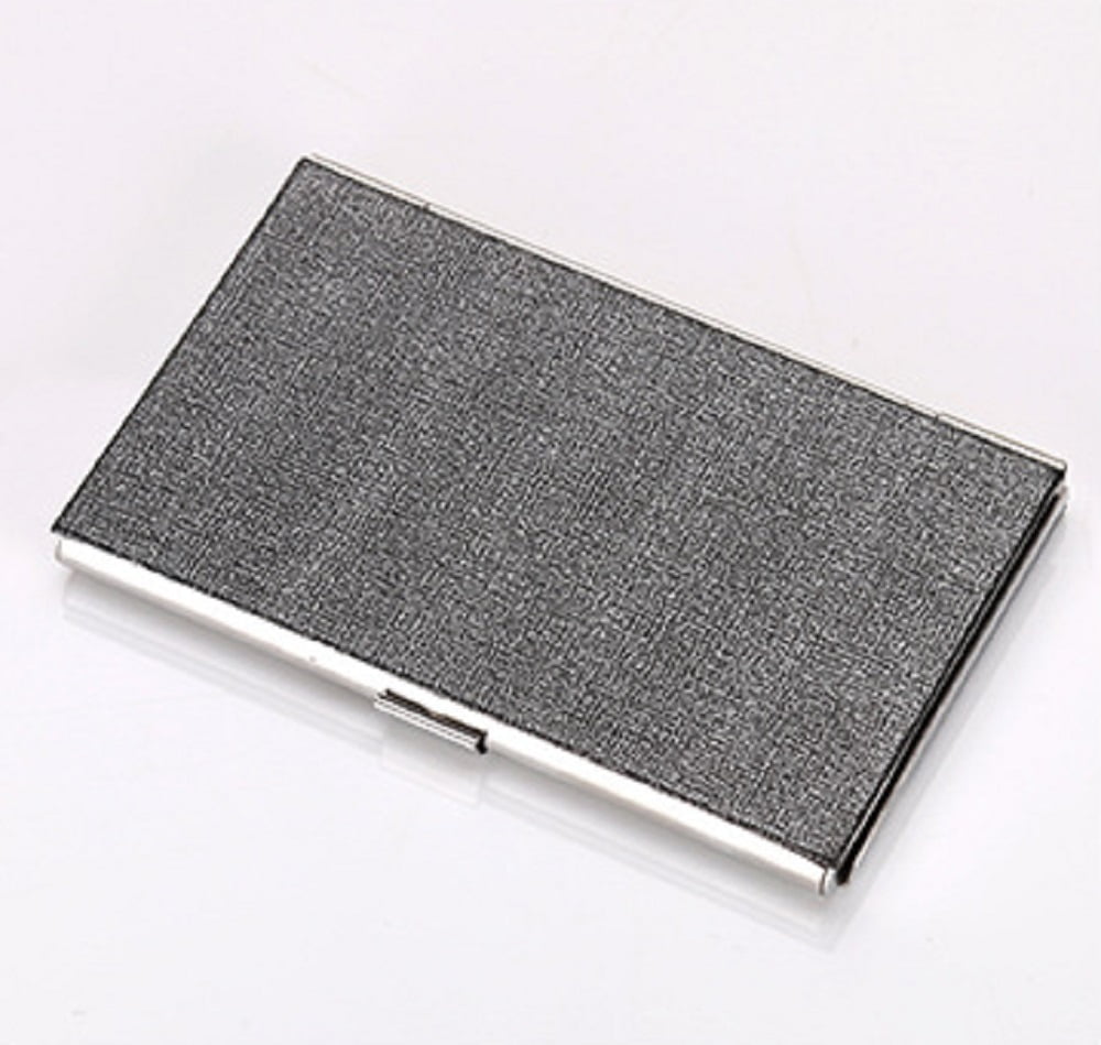 PU Leather Metal Business Card Holder, Slim Pocket Card Wallet for ID, Credit Cards & Name Cards, Professional Case - Image 2