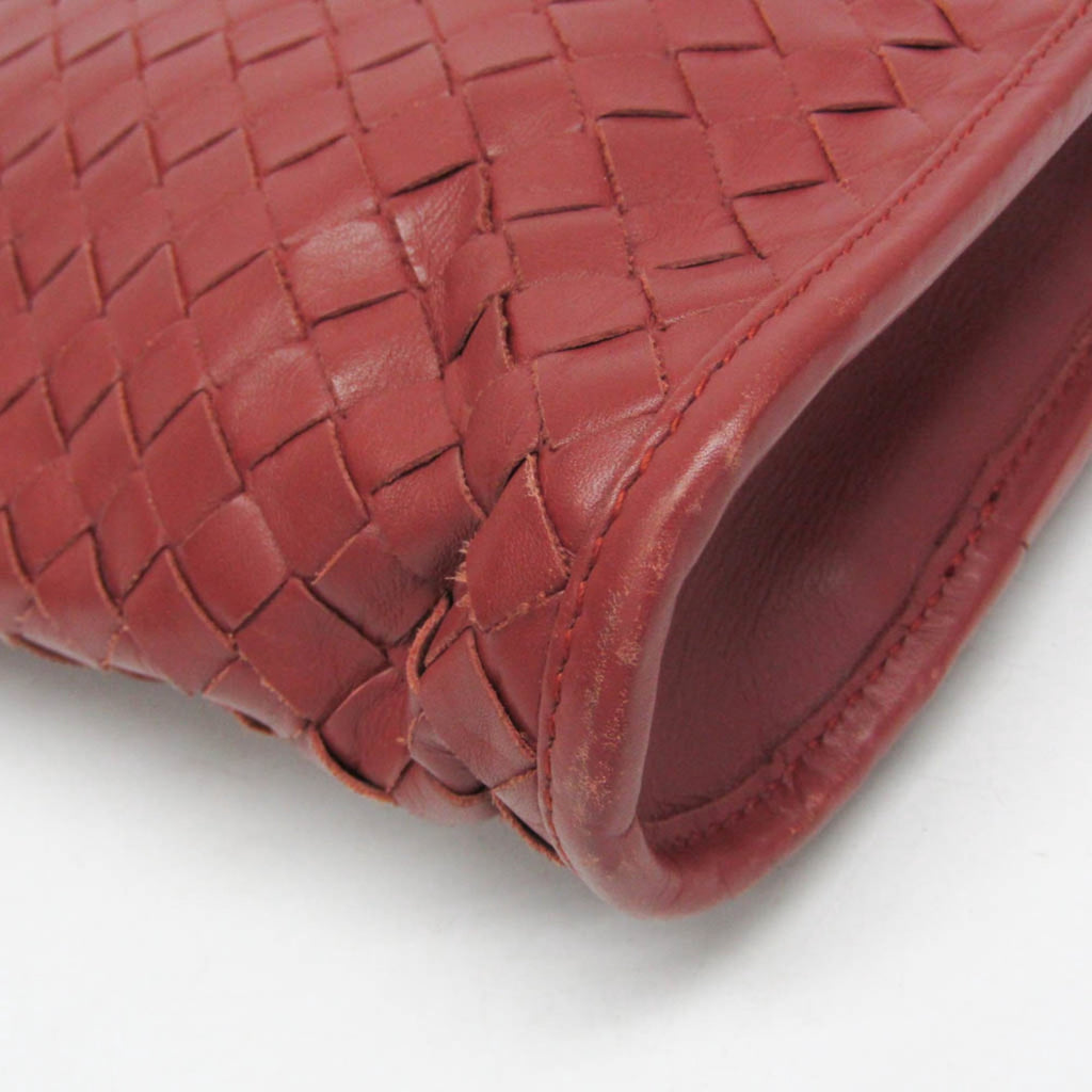 Pre-Owned Bottega Veneta Intrecciato Business Bag Men's Leather Briefcase,Handbag Red Brown - Image 4