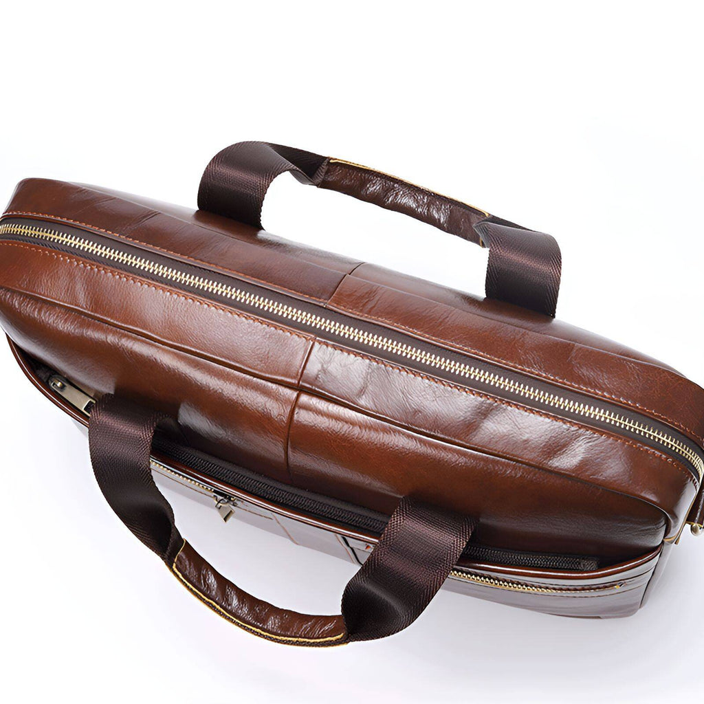 for Men,High-End Texture Leather Laptop Bag for Men,Three Carrying Options Leather Briefcase for Men,Black - Image 2