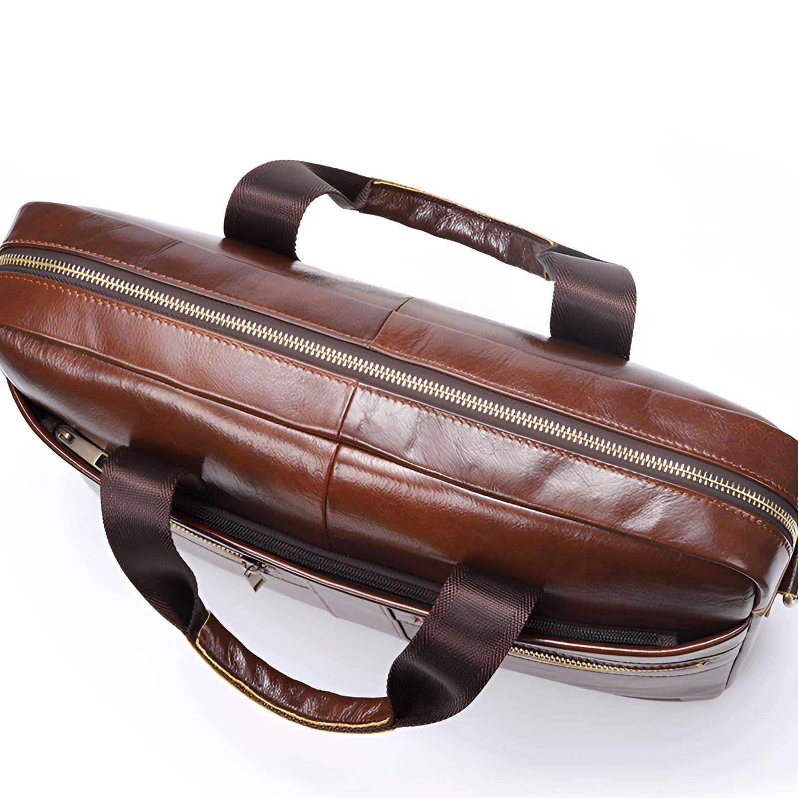 for Men,High-End Texture Leather Laptop Bag for Men,Three Carrying Options Leather Briefcase for Men,Black - Image 2