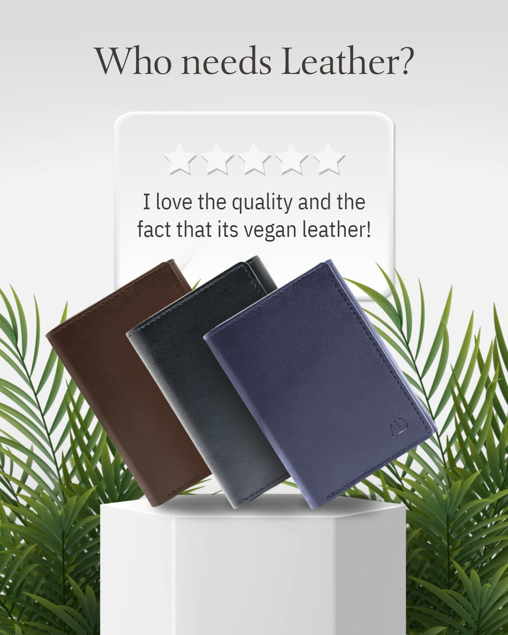 Vegan Leather Trifold Wallets For Men - Cruelty Free Non Leather Mens Wallet With ID Window Gifts For Men - Image 6