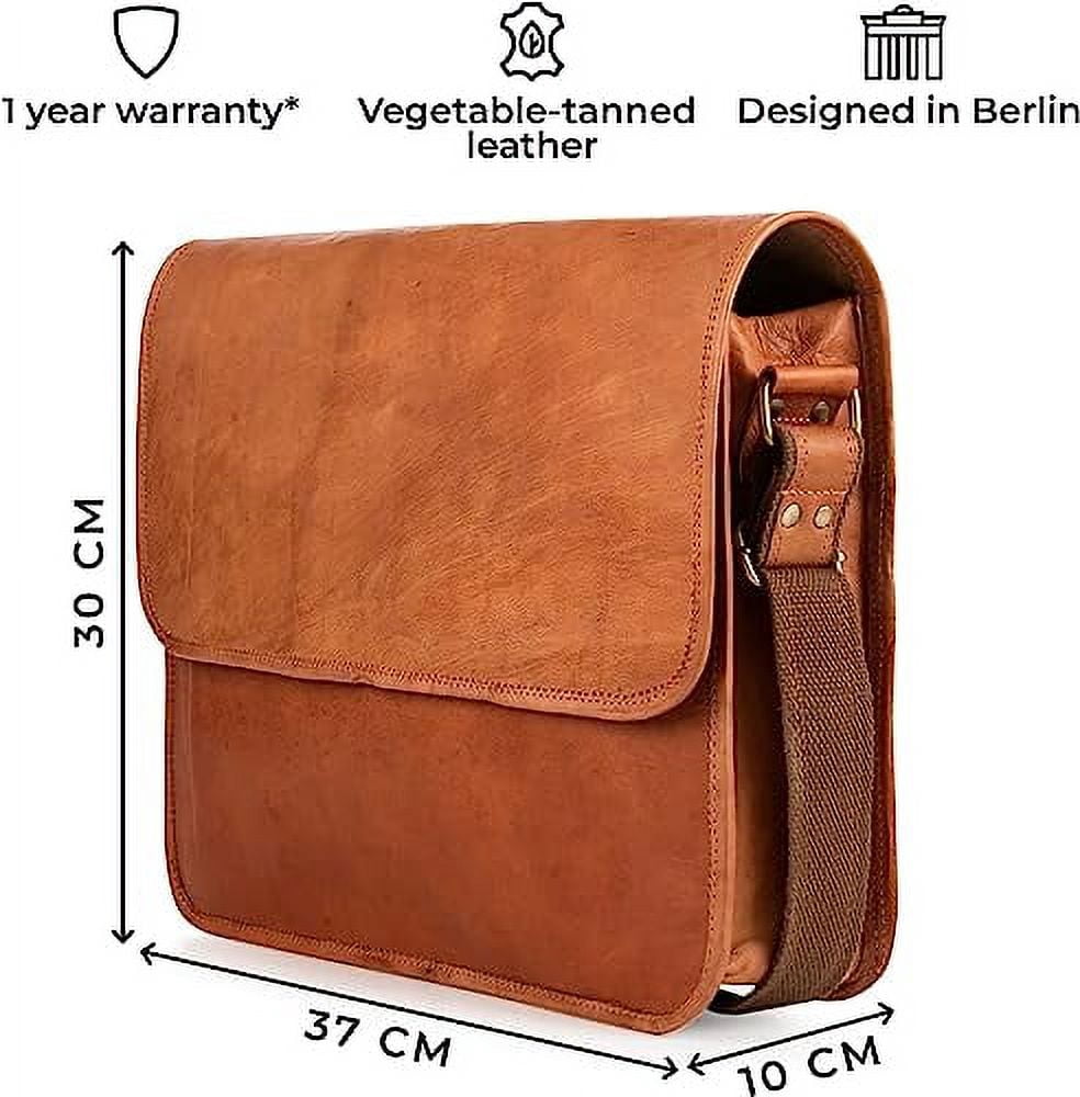 Leather Messenger Bag Ghent, Briefcase for Men and Women - Image 2
