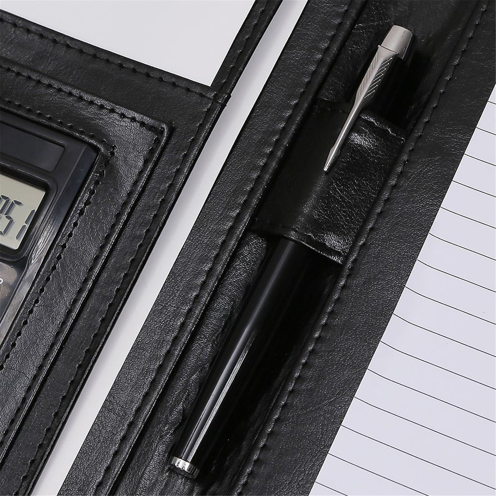 Professional Padfolio with Notepad Included, Faux Leather Portfolio Folder with Clipboard & Pen Holder, Resume Folder... - Image 6