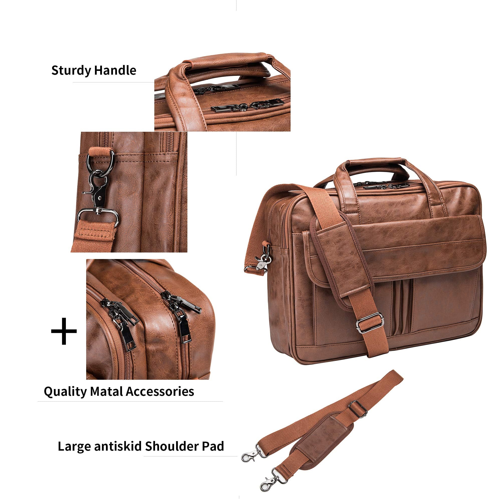 Briefcase Leather Handmade Messenger Bags Laptop Bag - Image 2