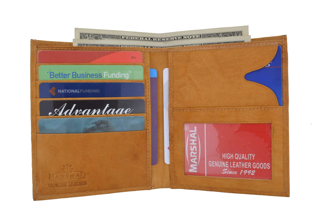 Genuine Leather Large Hipster Bifold Credit Card Id Mens Wallet - Image 5