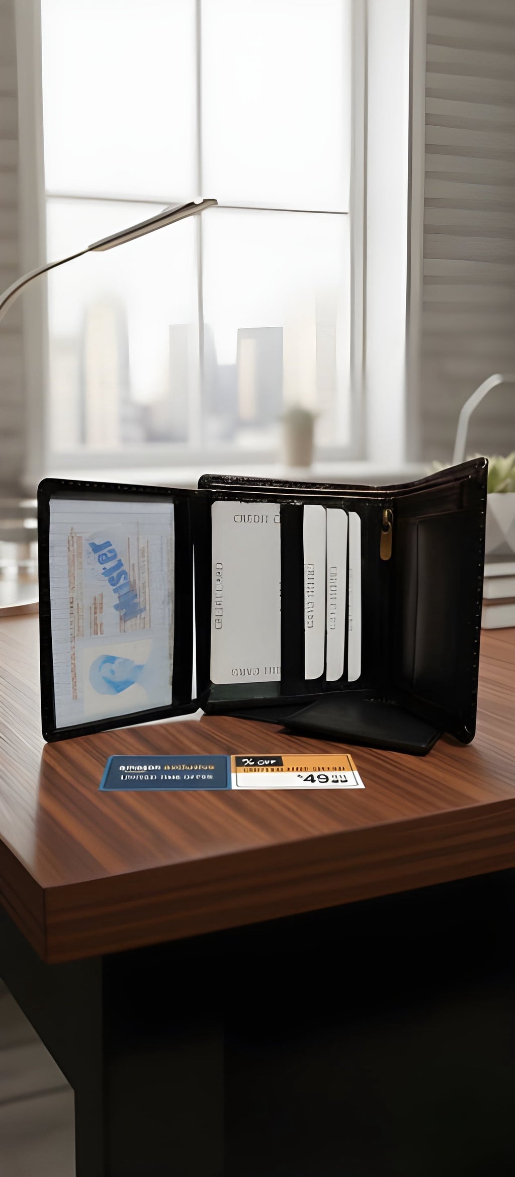 Genuine Leather RFID Blocking Wallet for Men  Slim Bifold Mens Wallet with Multiple Card Slots, Cash Compartment, Secure & Durable Black Tex - Image 5