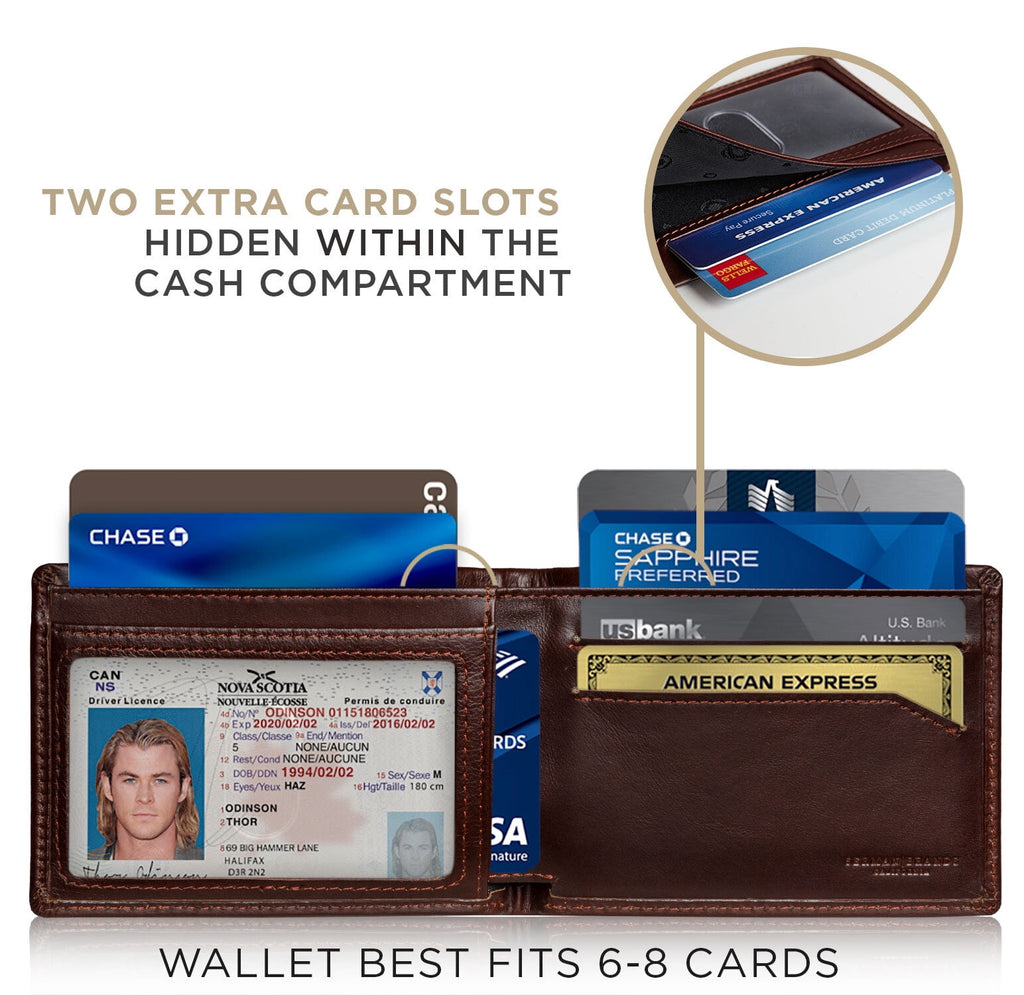 Mens Slim Bifold Wallet | RFID Blocking Minimalist | Front Pocket | Full Grain Leather Wallets for Men | Thin & Styli... - Image 3