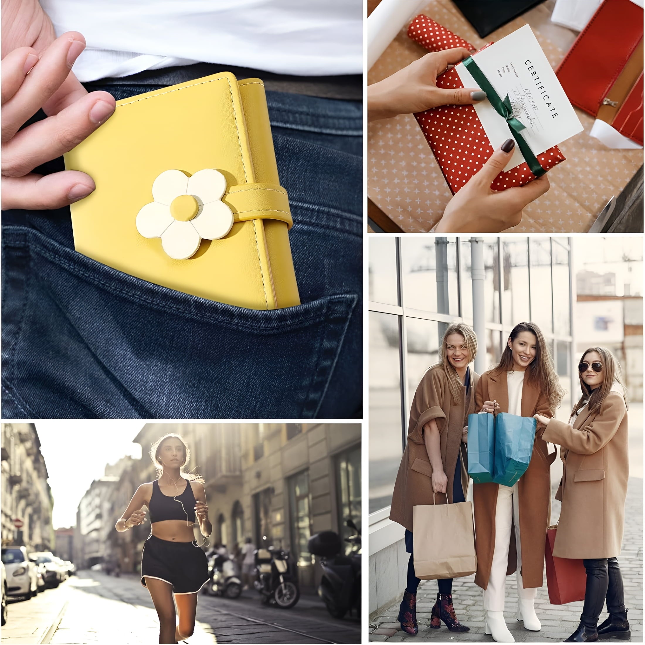 Small Flower Snap Wallet for Women Girls - RFID Blocking PU Leather Tri-folded Flowers Cash Purse with Card Holder Sl... - Image 6