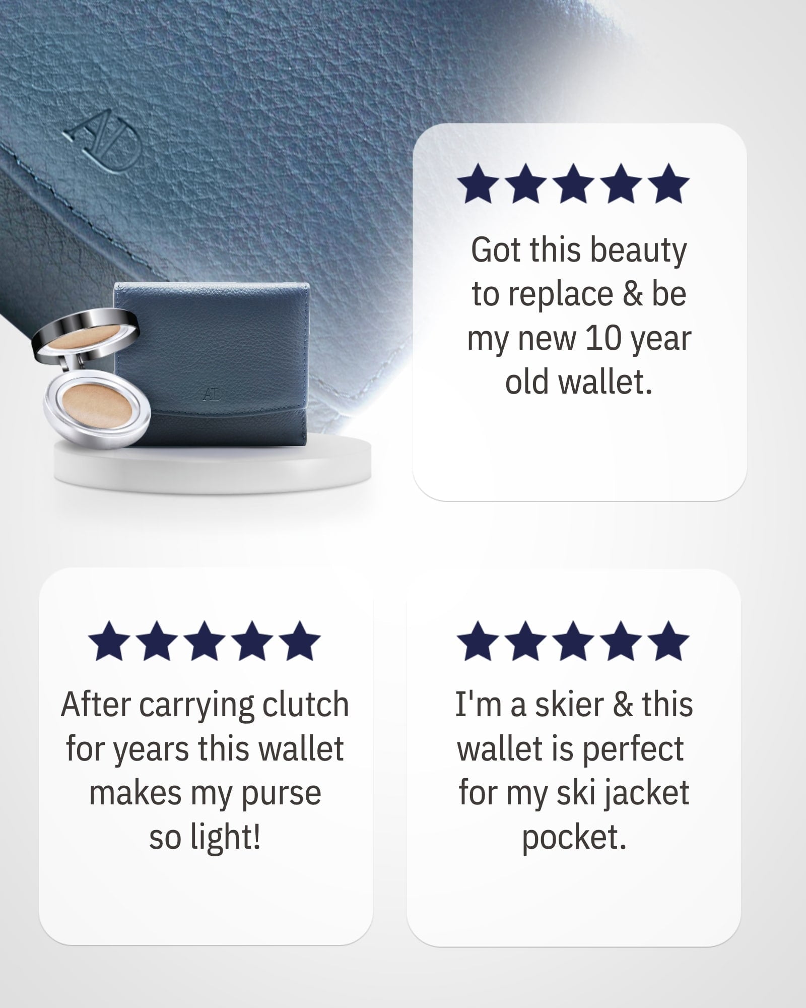 Small Wallets For Women - Leather Slim Compact Trifold Womens Wallet Credit Card Holder Mini Coin Pouch Gifts For Women - Image 2
