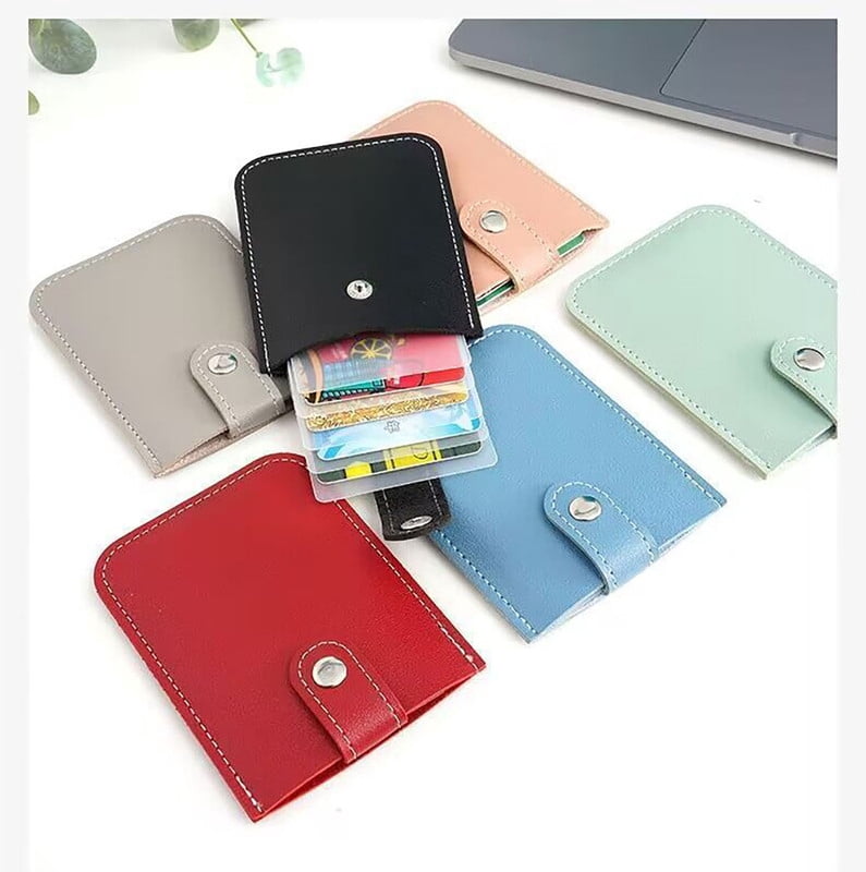 1pc RFID Blocking Credit Card Holder Pocket Purse Case Security Wallet, Faux Leather Slim Wallets for Women, Blue - Image 5