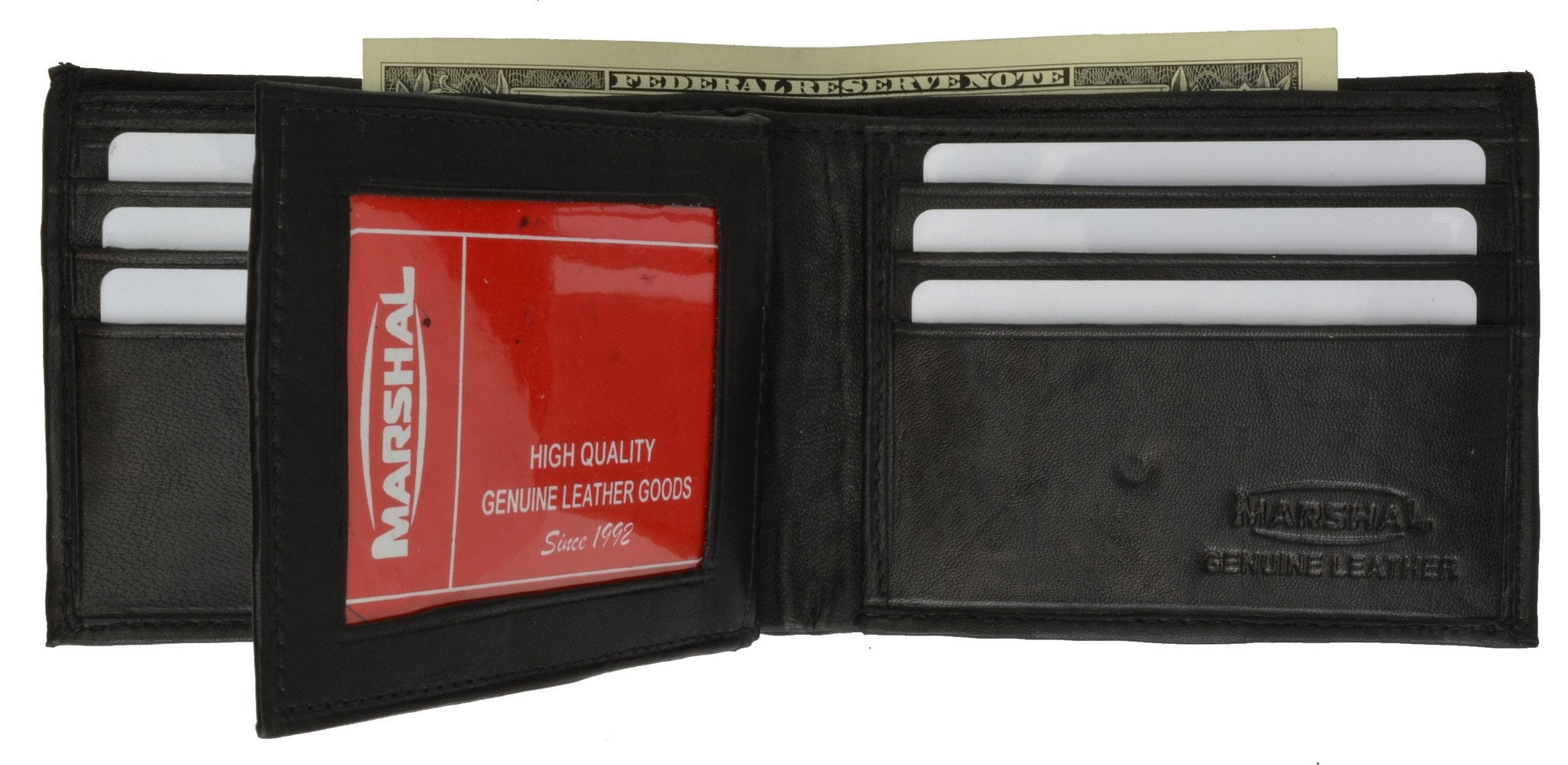 8 Ball Design Mens Genuine Leather Bifold Wallet 1146-7 (C) - Image 4