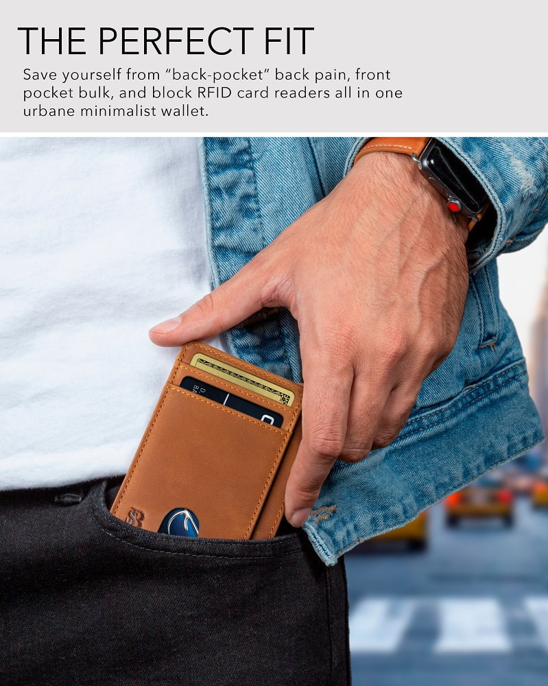 Front Pocket Wallet | Money Clip Magnetic | Bifold Minimalist RFID | Leather Wallets for Men | Slim Credit Card Walle... - Image 3