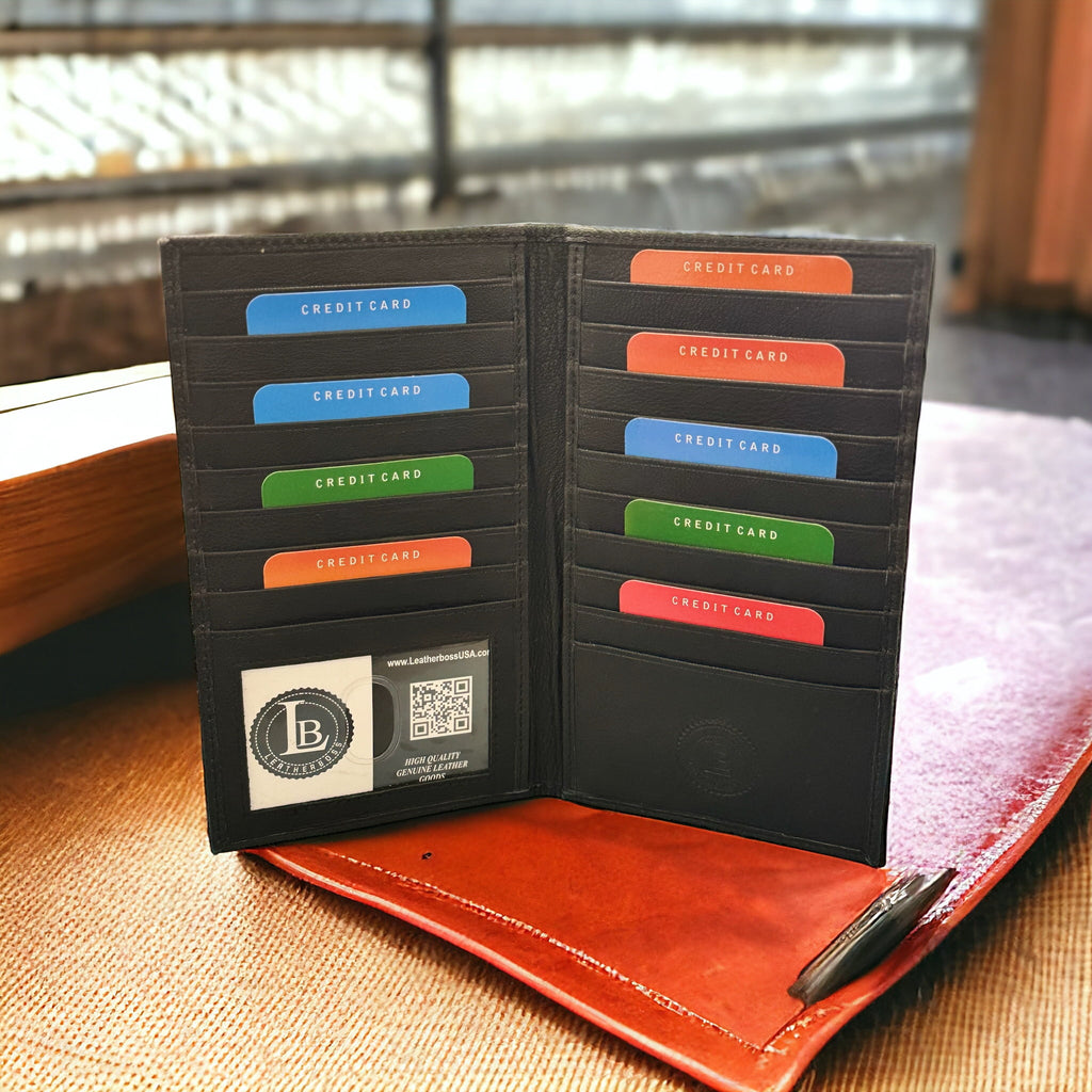 Premium Unisex Leather Long Card Holder Wallet: Stylish, Slim Design with Multiple Card Slots and Bill Compartments - Image 4