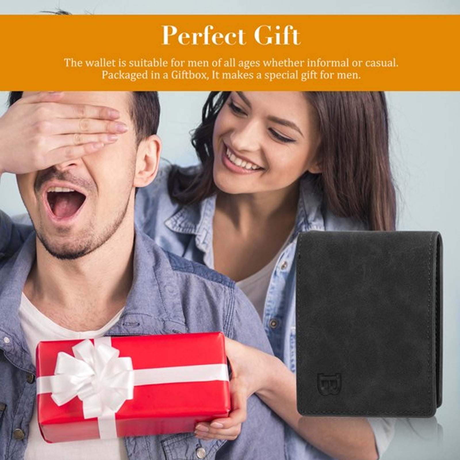 Clearance! Dusknt Pu Leather Wallet for Men Tsv Men's Bifold Wallet Slim Minimalist Front Pocket Wallet Id Window Card Case Rfid Blocking Wa - Image 5