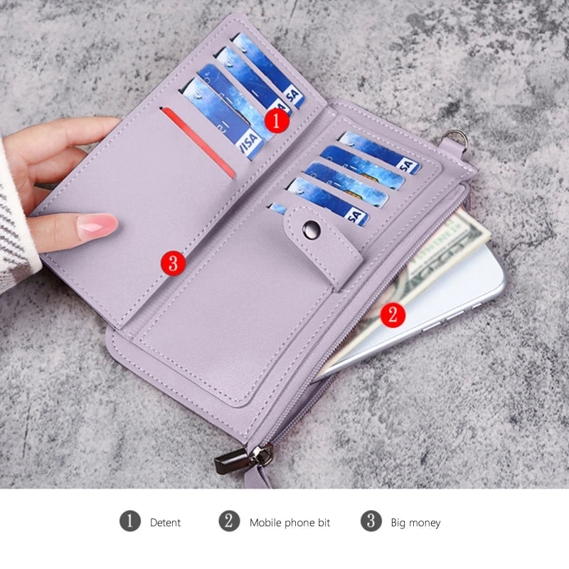 Leather Wallets for Women Slim Wallets Ladies Credit Card Holder Zipper Pocket Holder, Multi Card Holder Clutch Coin Purse - Image 5