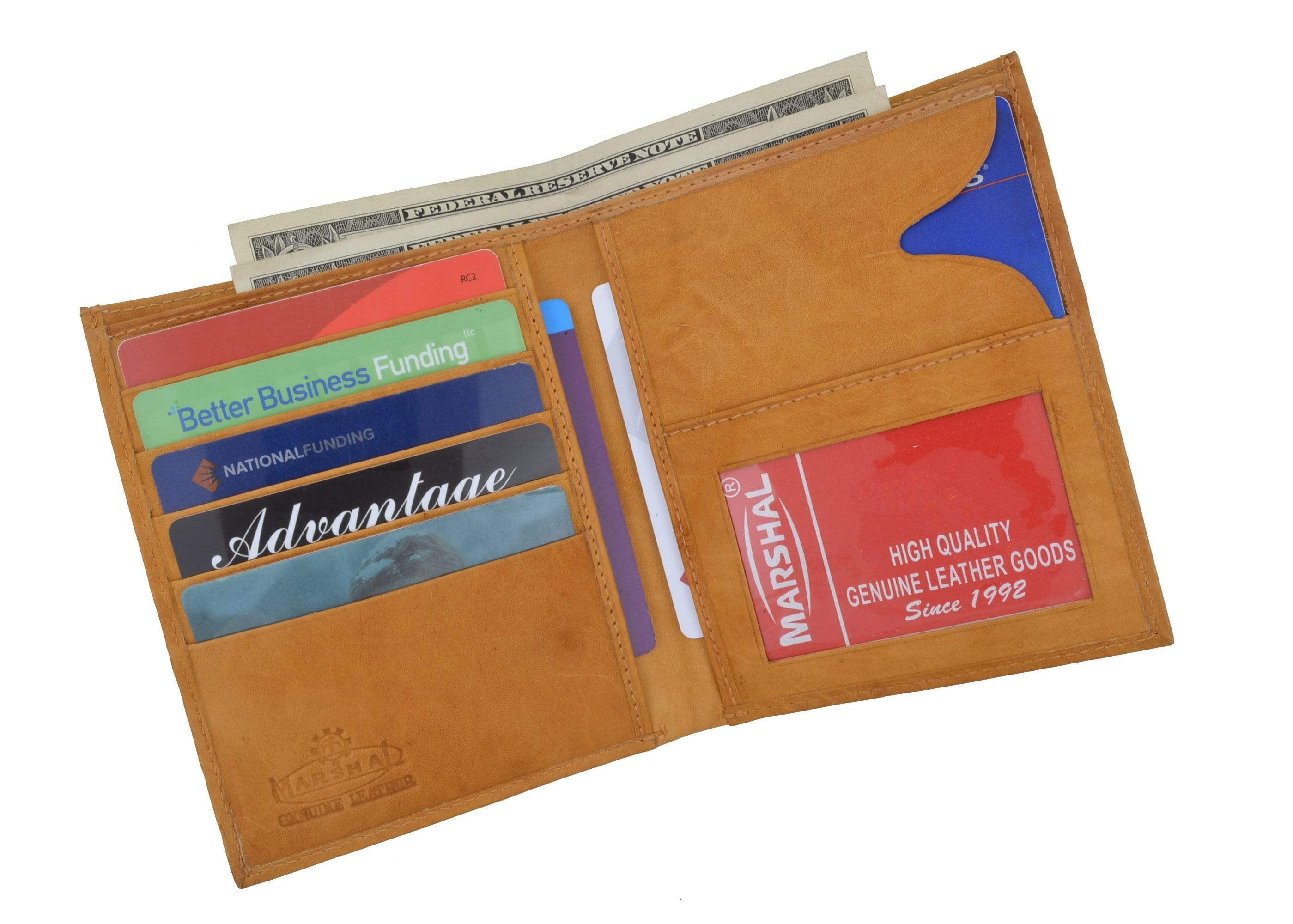 Genuine Leather Large Hipster Bifold Credit Card Id Mens Wallet - Image 2