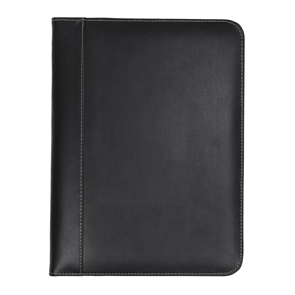 Contrast Stitch Leather Padfolio, 8.5"x11" Writing Pad Included, Black - Image 4