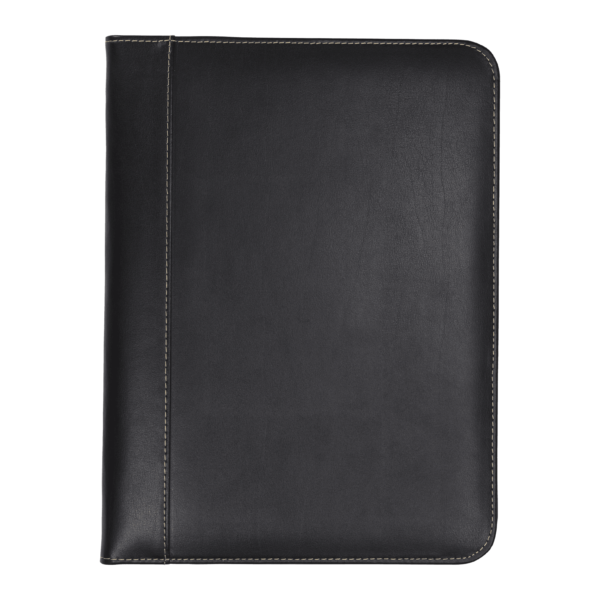 Contrast Stitch Leather Padfolio, 8.5"x11" Writing Pad Included, Black - Image 4