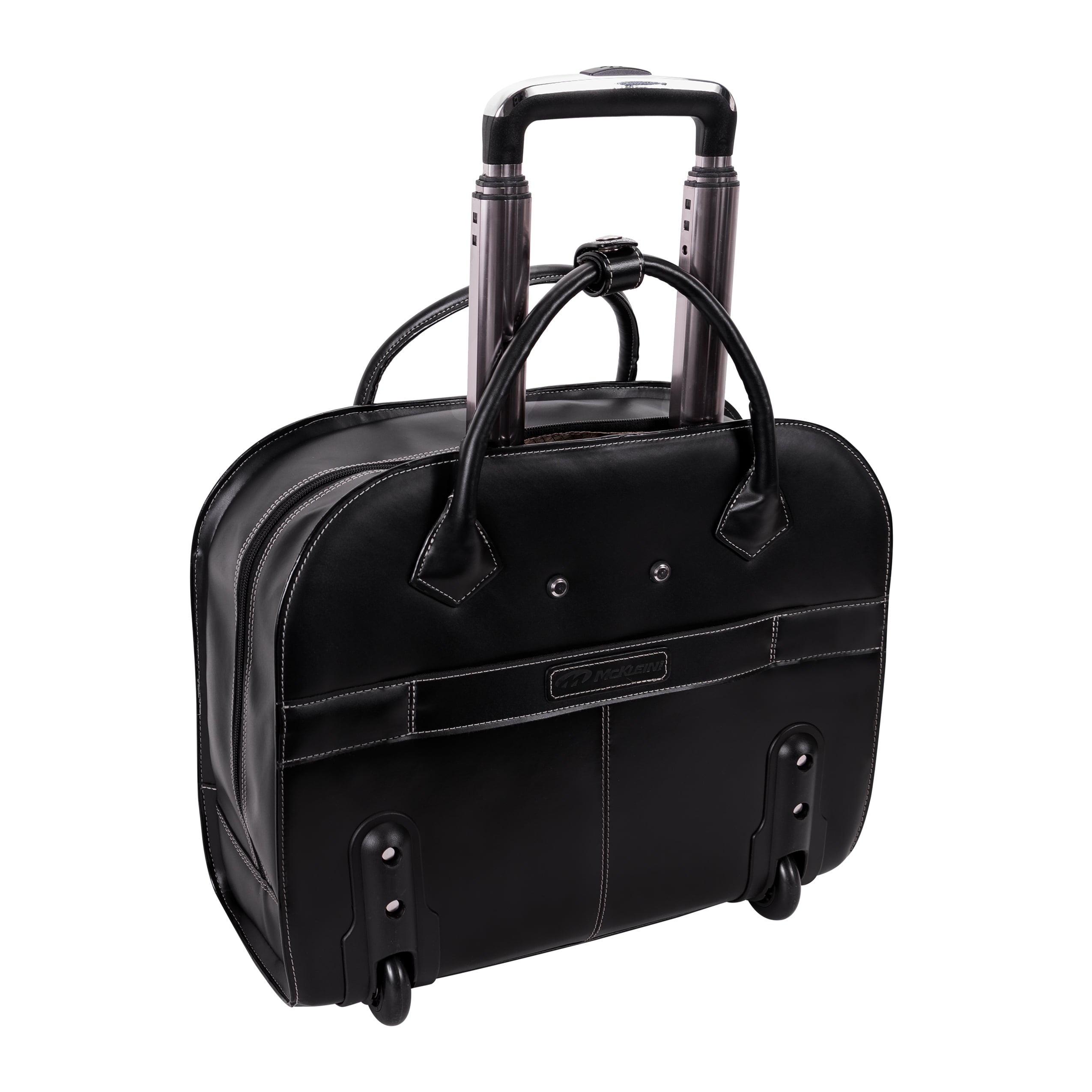 | 15” Leather Wheeled Laptop Briefcase - Image 4