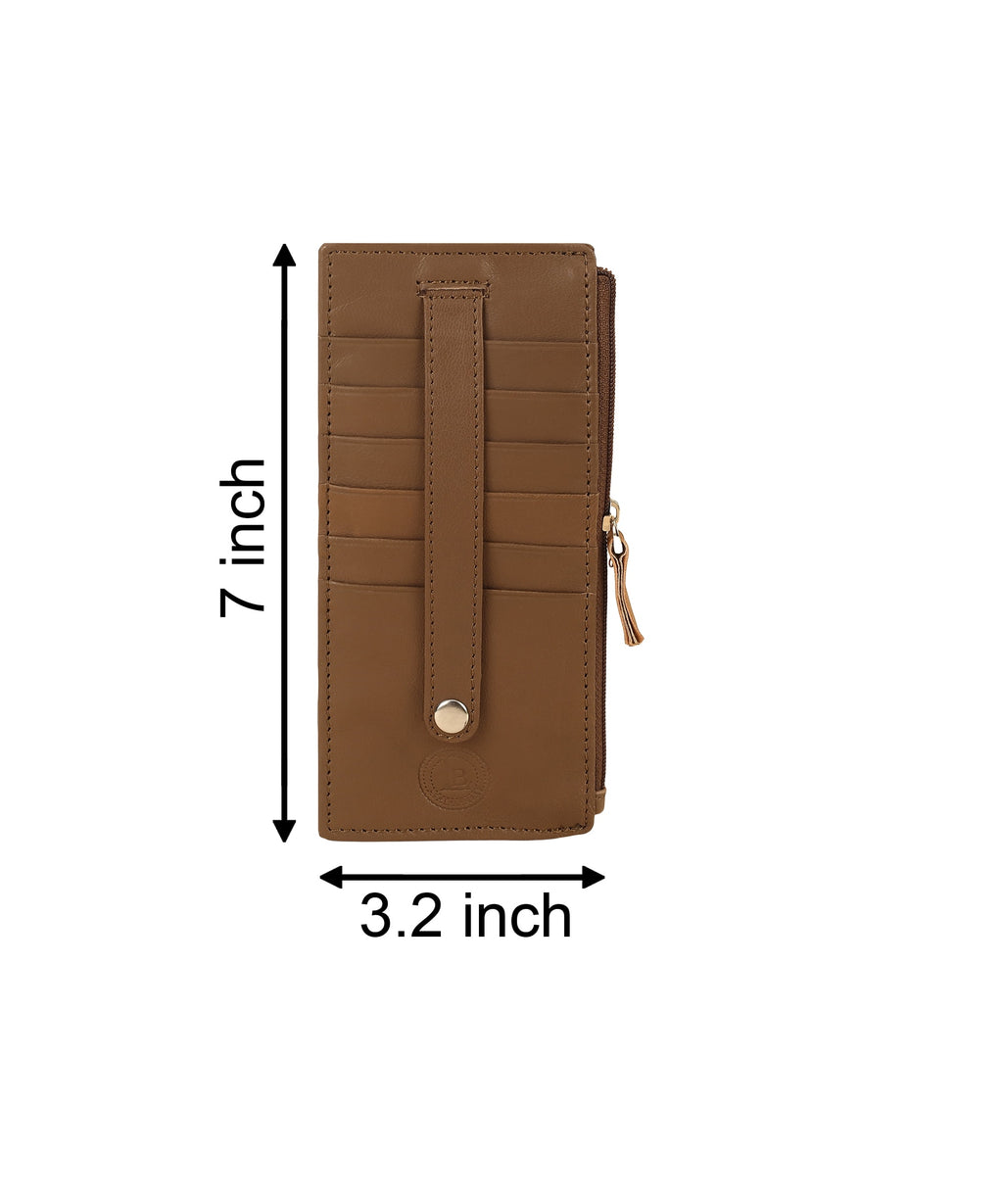 RFID Blocking Women's Wallet Vintage Leather All in One Card Case Holder Slim, Tan - Image 4