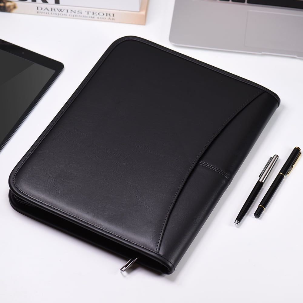 Multifunctional Professional Business Portfolio Padfolio Folder Document Case Organizer A4 PU Leather Zippered Closur... - Image 6