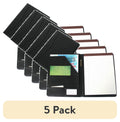 (5 pack) Black Leather Padfolio with ID Window (Blue)
