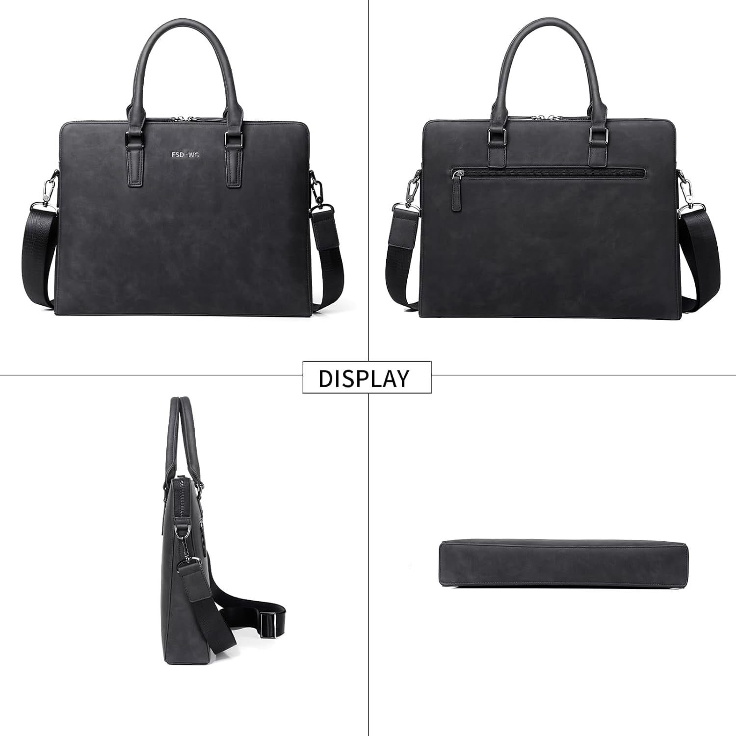 Business Bag Leather Messenger Bag Water Resistant Business Travel Briefcase Handbag Briefcase for Men - Image 3