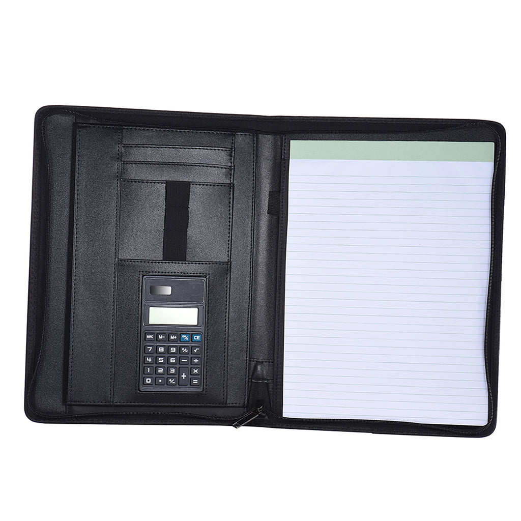Professional Business Portfolio Padfolio Folder Document Case Organizer A4 PU Leather Zippered Closure with Calculato... - Image 6