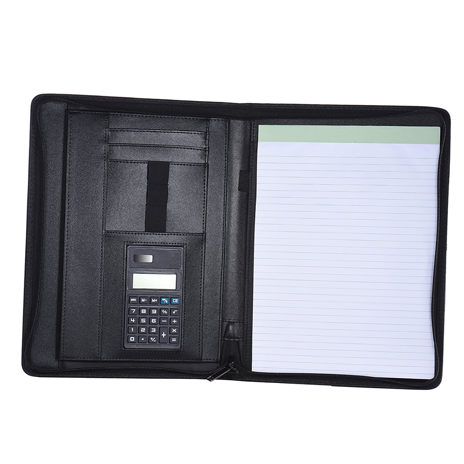 Professional Business Portfolio Padfolio Folder Document Case Organizer A4 PU Leather Zippered Closure with Calculato... - Image 6