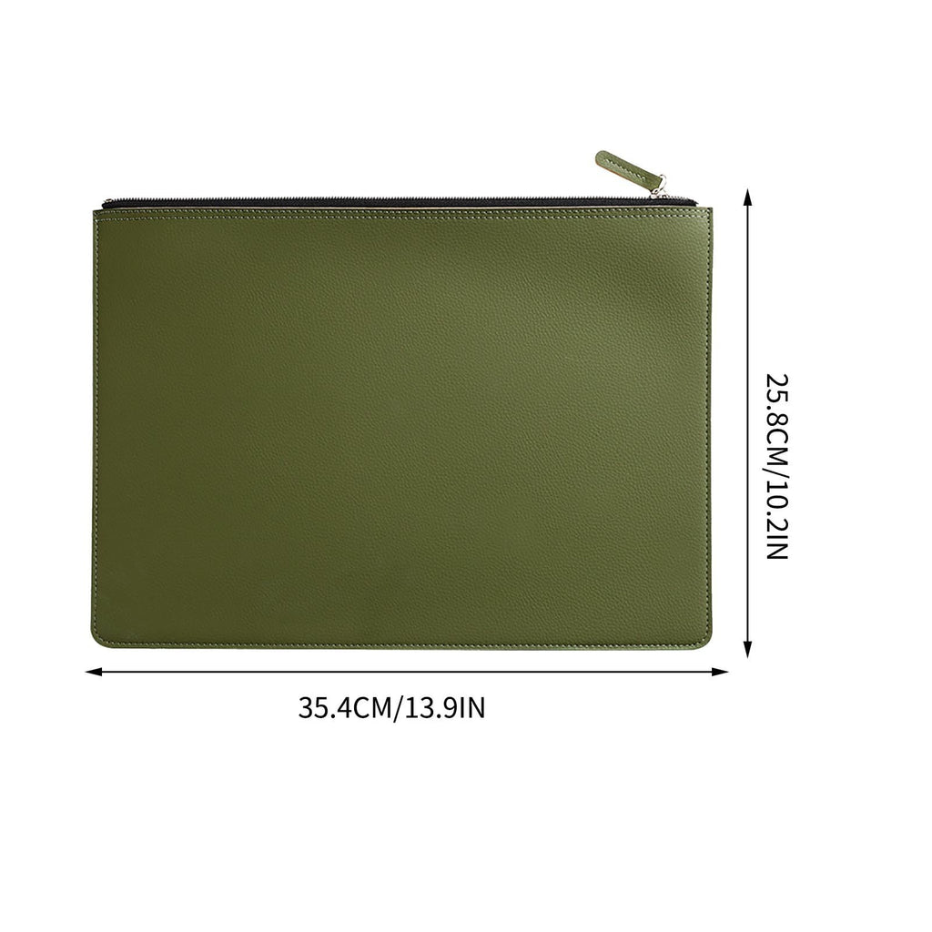 High-End Feel Briefcase for Men and Women, Waterproof Policy Folder Storage for Business Meetings and Travel, Green - Image 3