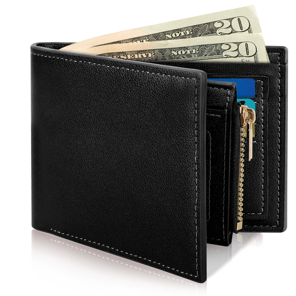Wallet for Men, Genuine Leather Wallet for Men, RFID Blocking Bifold Stylish Wallet With 1 ID Window, 9 Card Holder &... - Image 6