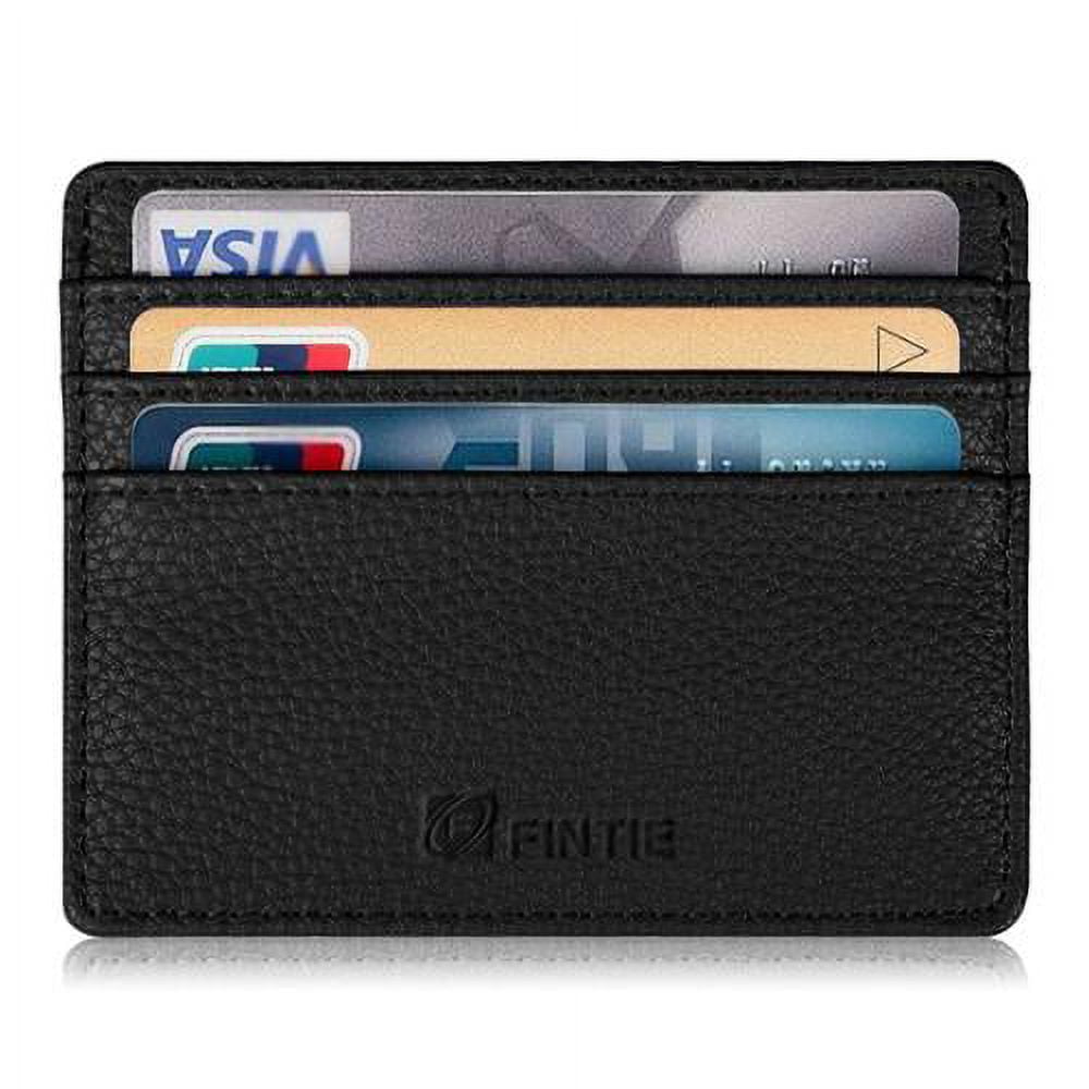 Credit Card Holder with ID Window, RFID Blocking PU Leather Slim Wallet Sleeve for Men Women - Image 6