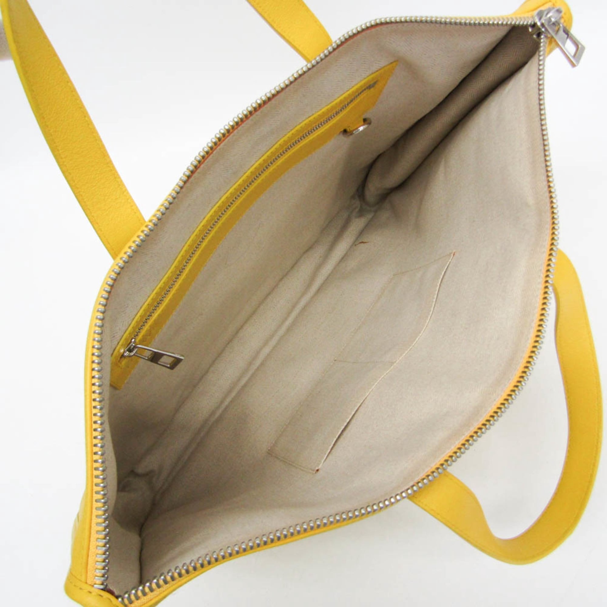 Pre-Owned Anagram Business Bag Men's Leather Briefcase,Handbag Yellow - Image 3