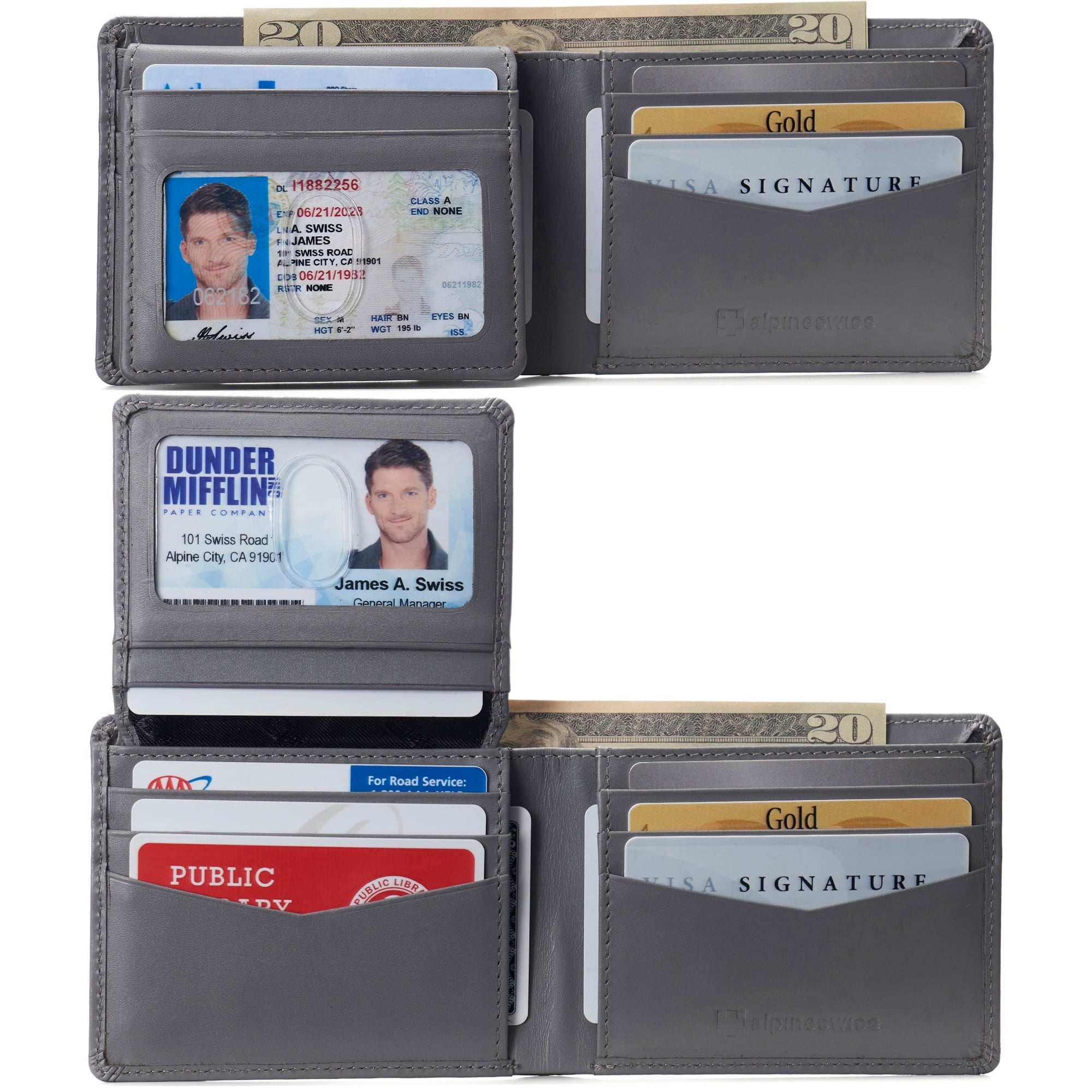 Connor Executive Bifold Wallet | Business Passcase for Men | Premium Leather | Dual ID Windows | RFID Blocking | Gift Box Included - Image 2