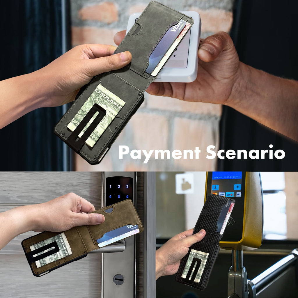 Wallet for Men - with Money Clip Slim Leather Slots Credit Card Holder RFID Blocking Bifold Minimalist Wallet - Image 5