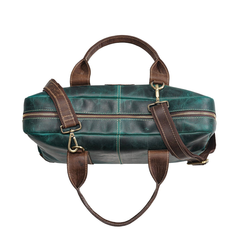 Leather Messenger Bag 16" Laptop Briefcase, Green Handbag Best Gift for Men - Image 4