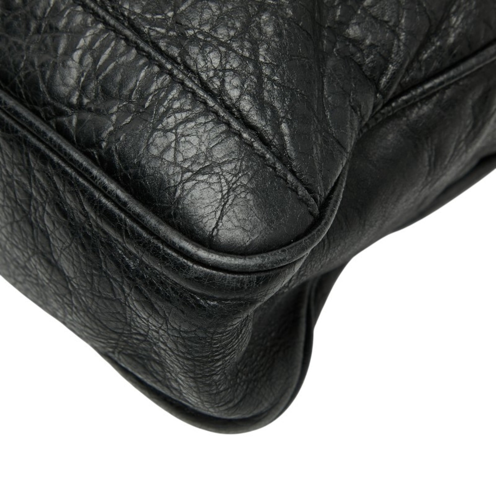 Pre-Owned Briefcase/Shoulder Bag, 2-Way, Black Leather, Men's, (Good) - Image 4