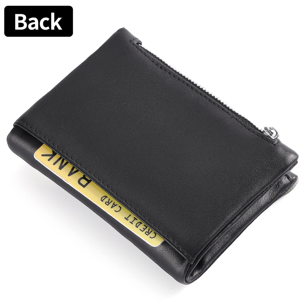 Genuine Leather Wallet for Men Large Capacity Men Wallets RFID Blocking ID Window Card Case with Zip Coin Pocket - Image 4