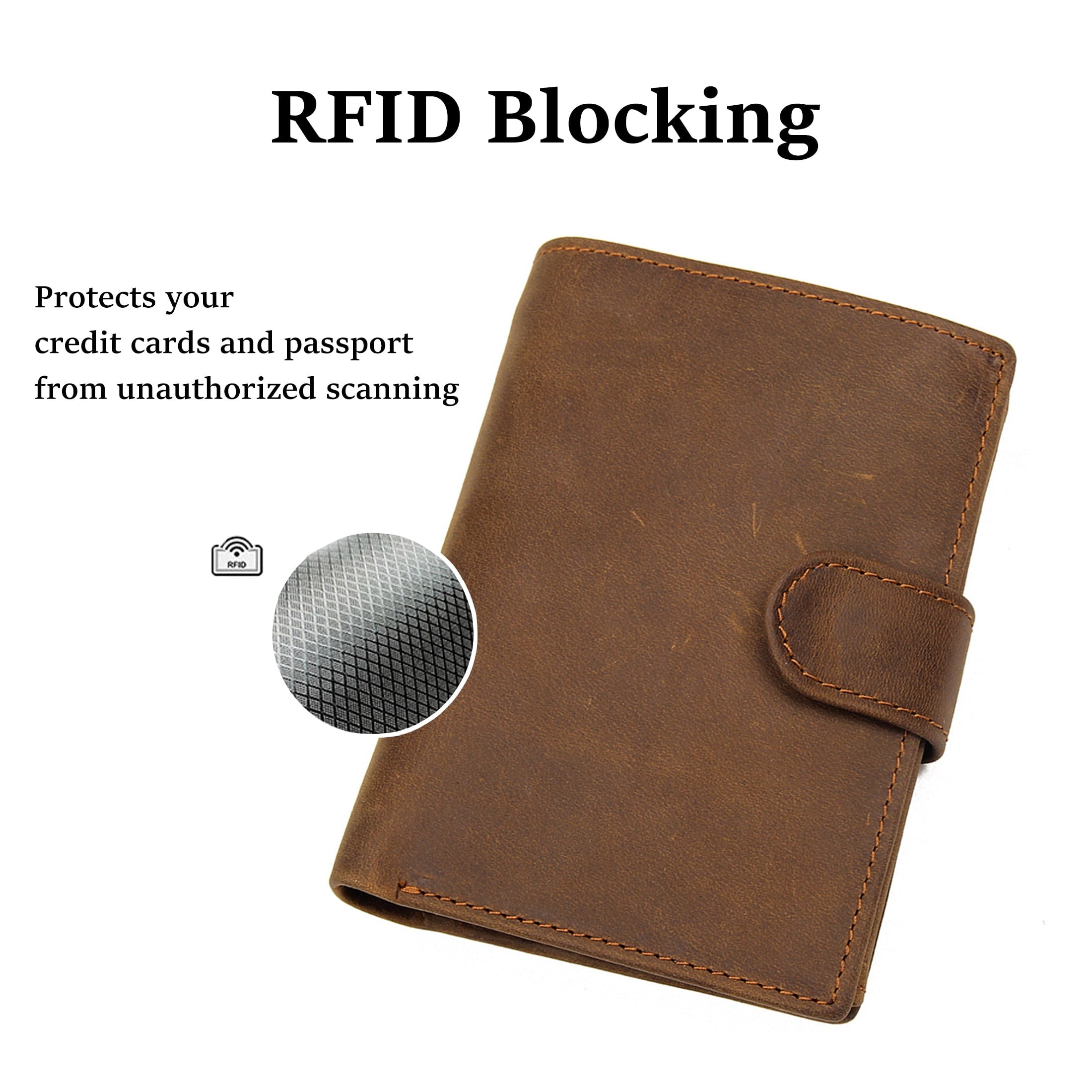Vintage Men's Trifold Wallet Genuine Leather with RFID Blocking, Multiple Card Slots, ID Holder, Coin Pocket, Slim Mi... - Image 3
