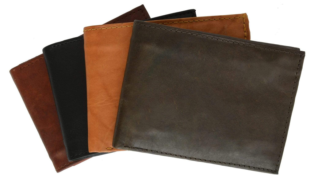 Bifold Mens Smooth Genuine Leather Flap Up ID Wallet 1153 CF - Image 3