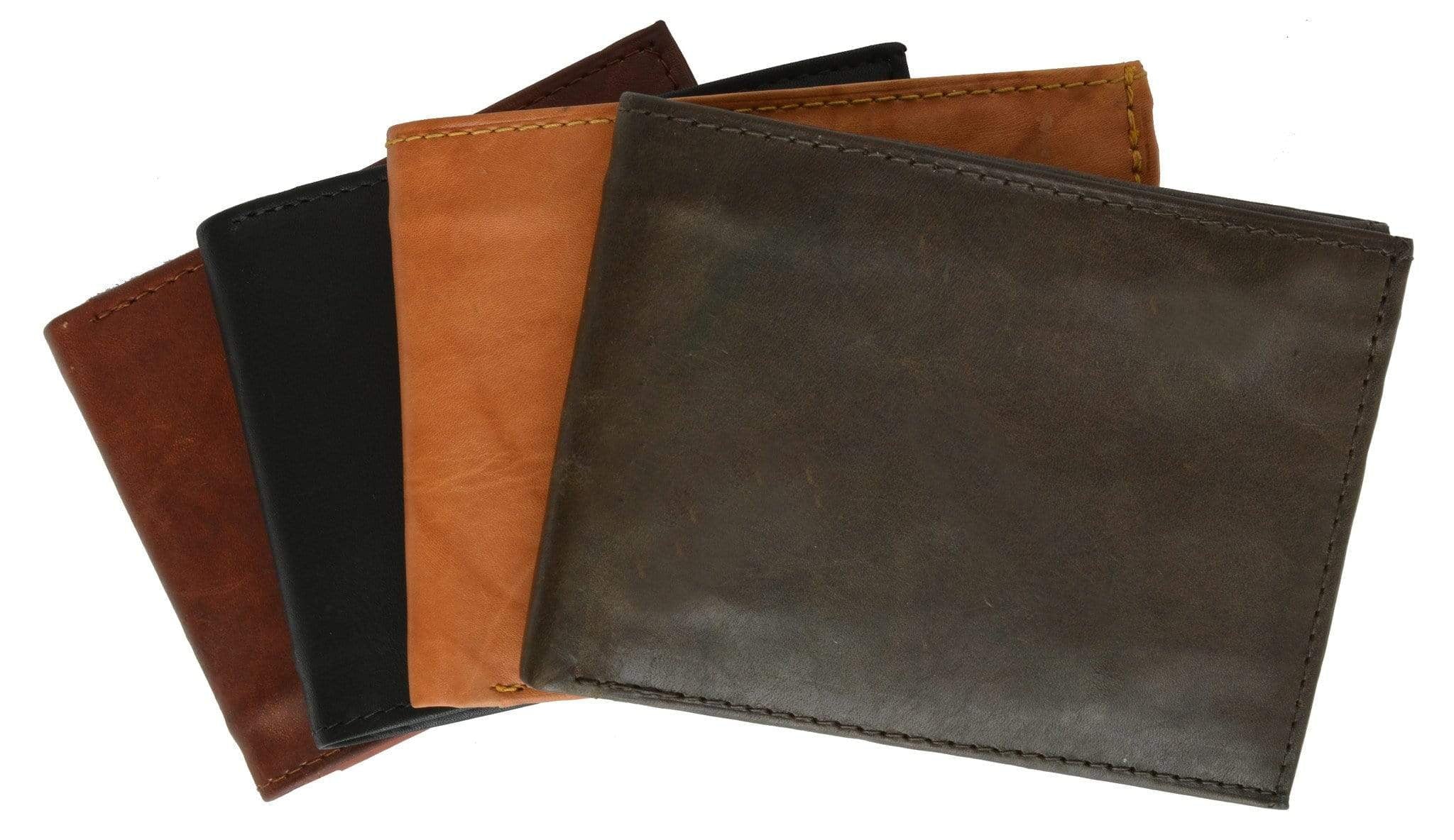 Bifold Mens Smooth Genuine Leather Flap Up ID Wallet 1153 CF - Image 3
