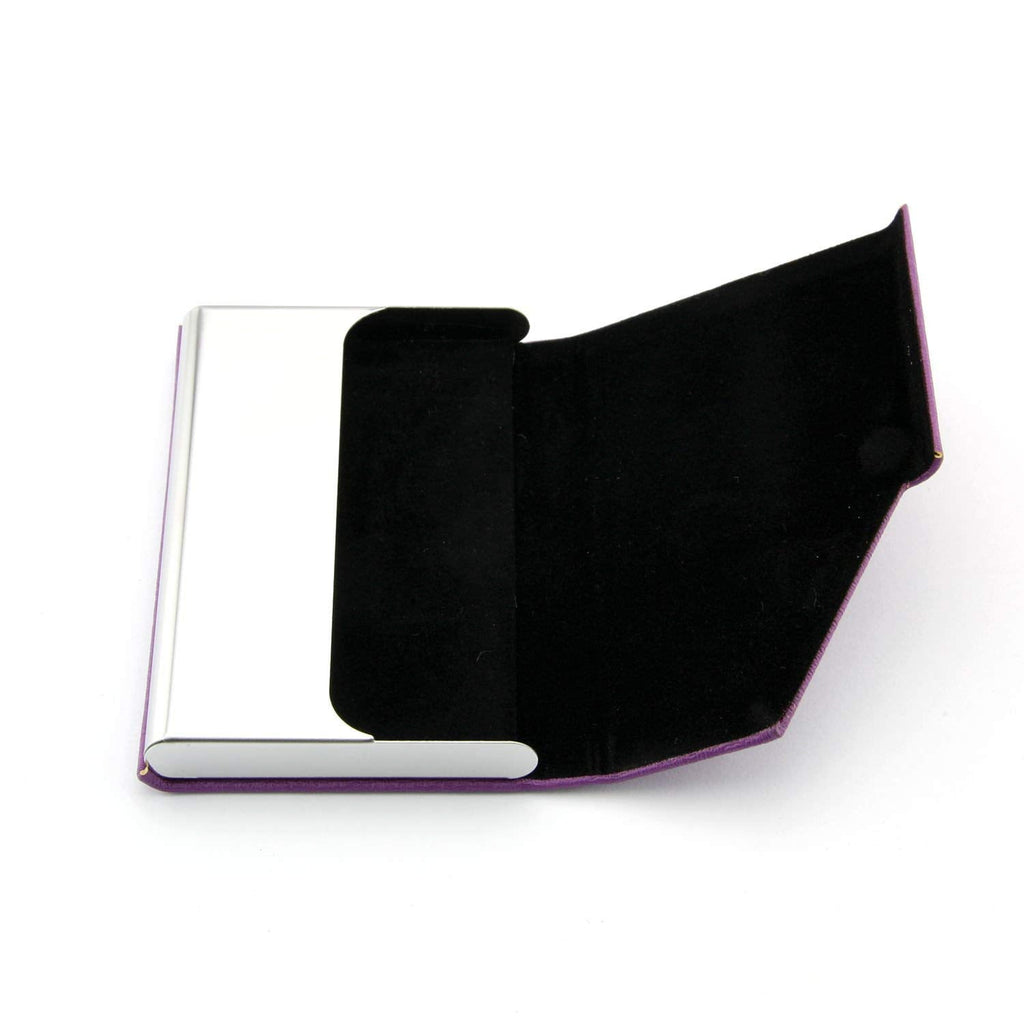 PU Leather Business Card Holder Case, Slim Metal ID and Credit Card Wallet, Pocket Card Organizer - Image 2