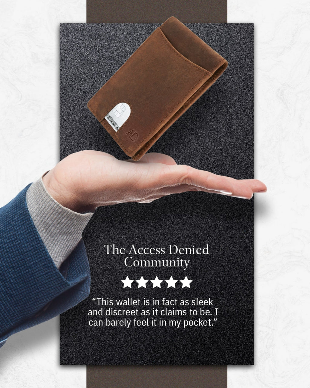 Slim Leather Wallet for Men – RFID Blocking Minimalist Front Pocket Wallet with Money Clip – Genuine Leather Bifold C... - Image 5