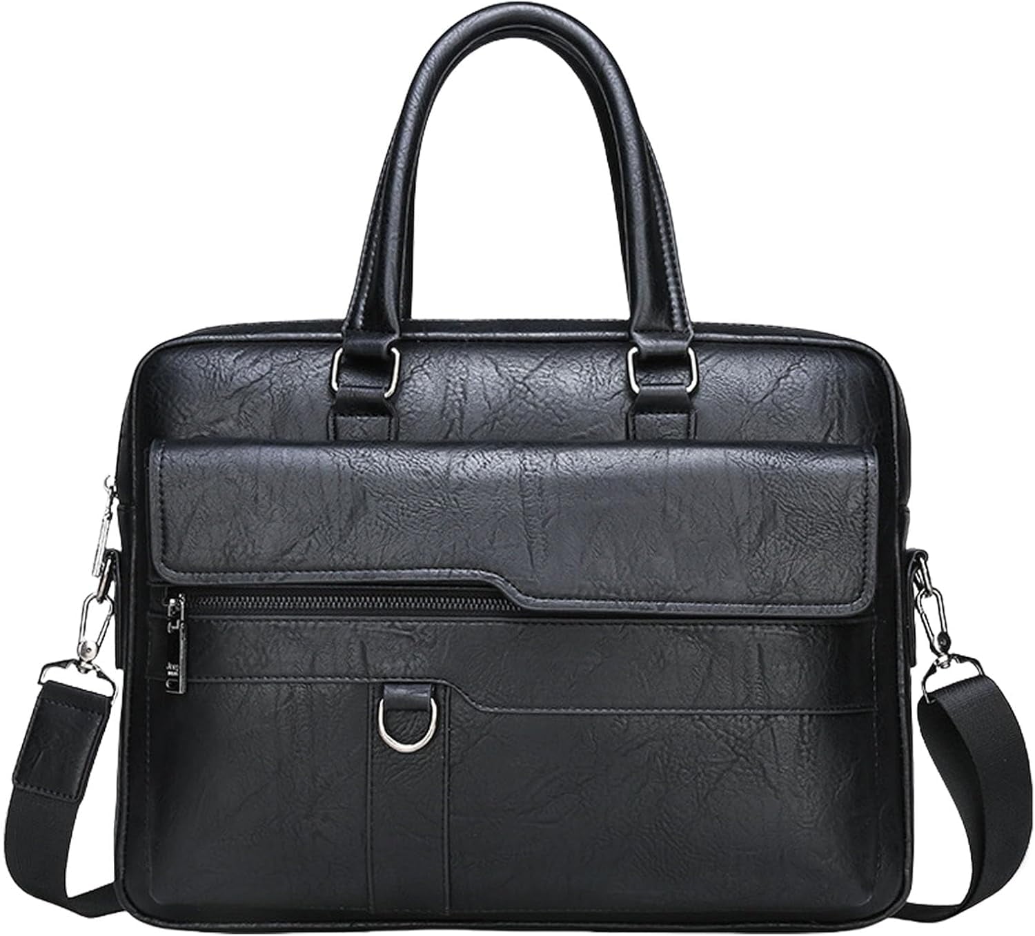 Classic Leather Handbag Briefcase for Men, Business Shoulder Messenger Bag Laptop Bag Attache Case, Fits 15.7 Inch La... - Image 2