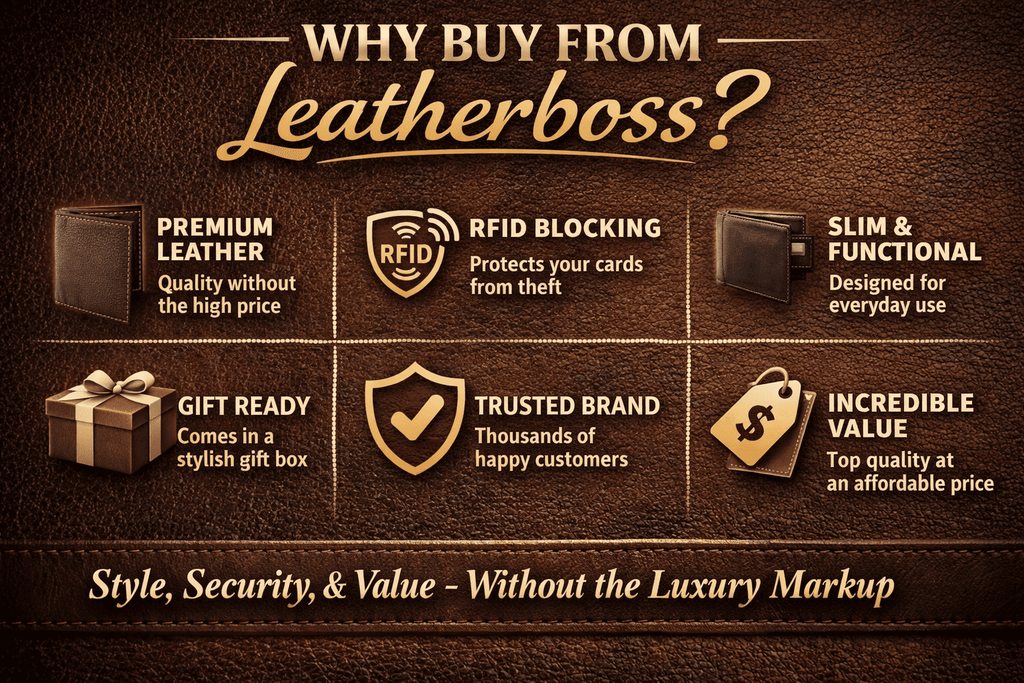 RFID Bifold Leather Wallet For Men with Flip Up ID in Vintage Buffalo Brown - Image 6