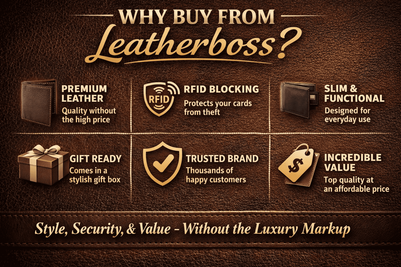 RFID Bifold Leather Wallet For Men with Flip Up ID in Vintage Buffalo Brown - Image 6