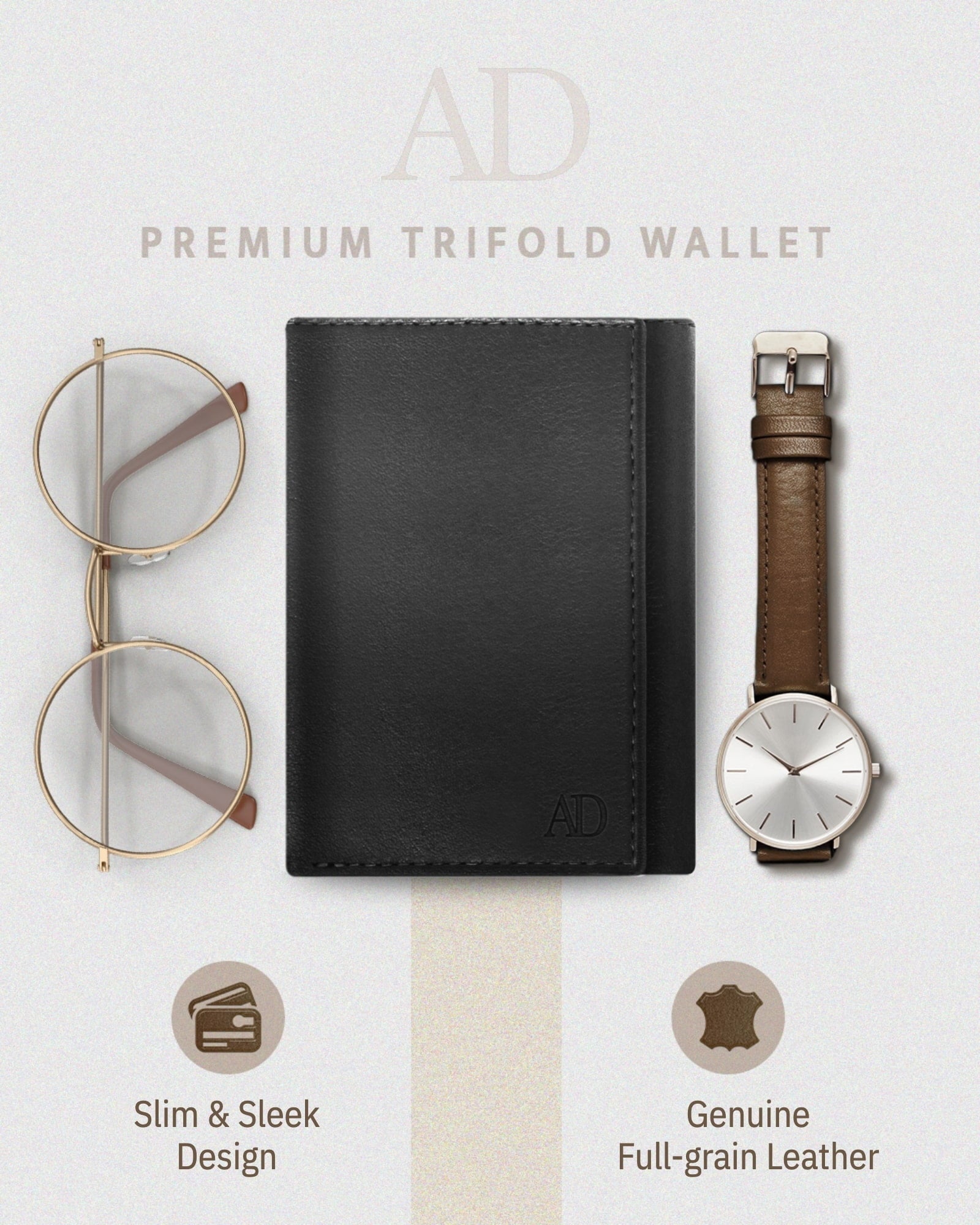 Genuine Leather Slim Trifold Wallets For Men - Mens Wallet RFID Blocking Holiday Gifts For Men - Image 6