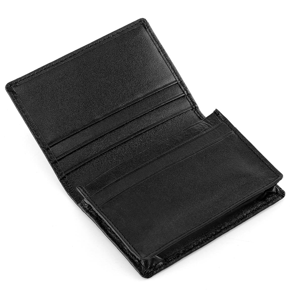 Men's Bifold Front Pocket Wallet Genuine Leather RFID Blocking Card Billfold 5 Slots with Cash Clip, Black - Image 4